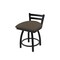 Holland Bar Stool Co 18" Low Back Swivel Vanity Stool, Black Wrinkle, Canter Earth Seat 41118BW006 - alternate 1